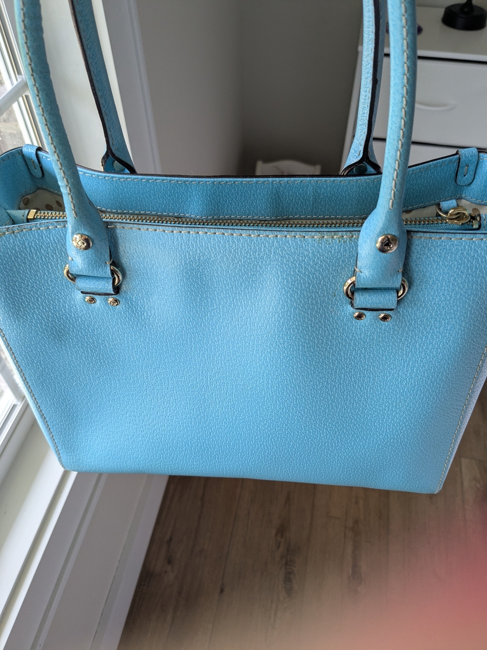 kate spade Sky Blue Pebbled Leather Tote - Picture 6 of 10